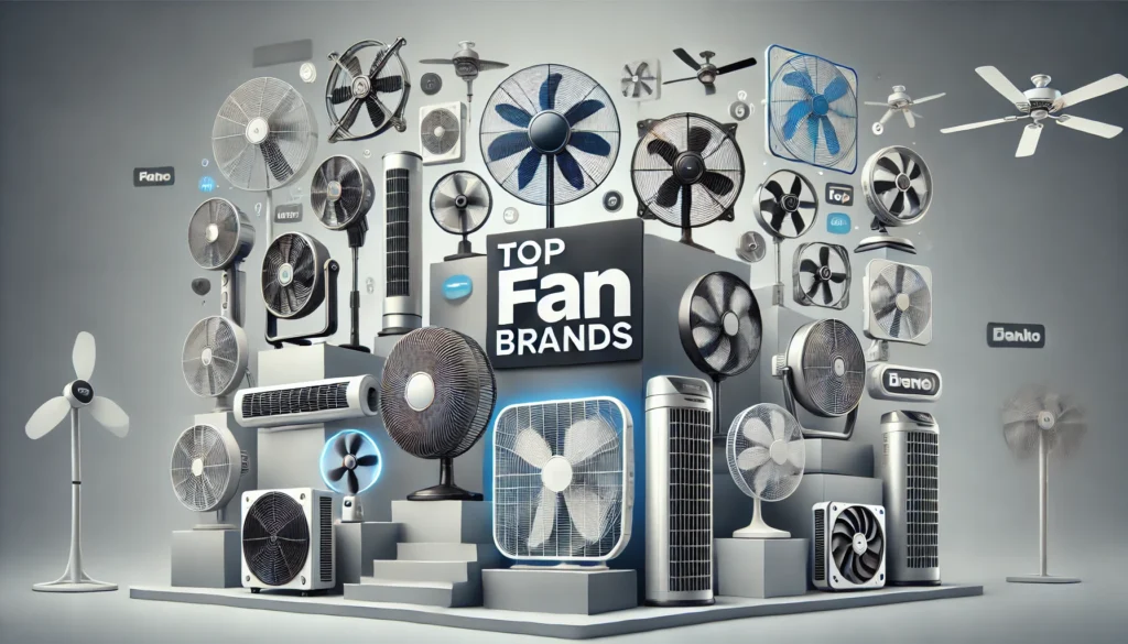 DALL·E 2024 11 24 17.00.54 A Modern And Sleek Banner Image Featuring Various Fan Brands And Their Logos In A Well Organized Visually Appealing Arrangement. The Image Includes I